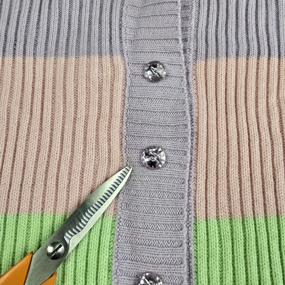 Olivia Rubin RARE Dee Striped Knitted Cardigan Jewel Button Medium
